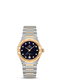 omega constellation co-axial master chronometer stainless steel & yellow gold & diamonds lady?s watch