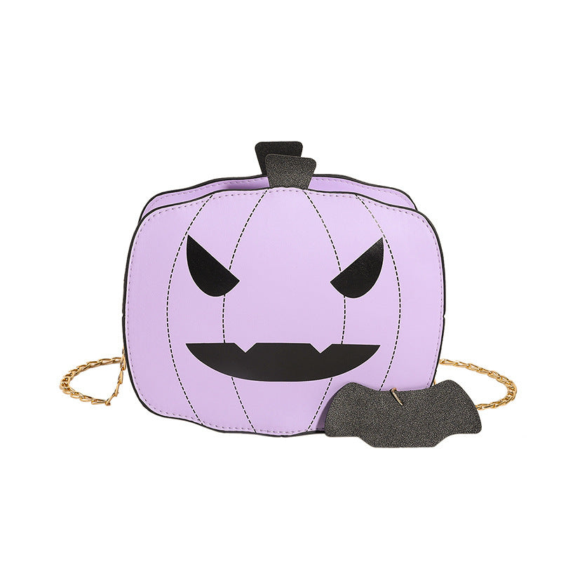 Halloween Pumpkin Shoulder Bag – Funny Cartoon Chain Crossbody for Women