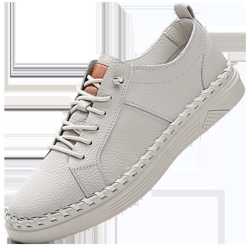 Men’s Cowhide Leather Sneakers – Soft, Breathable & Sweat-absorbing