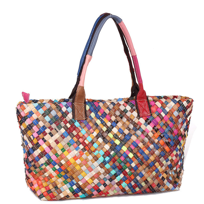 Women’s Colorful Woven Bag – Handmade Shoulder Handbag