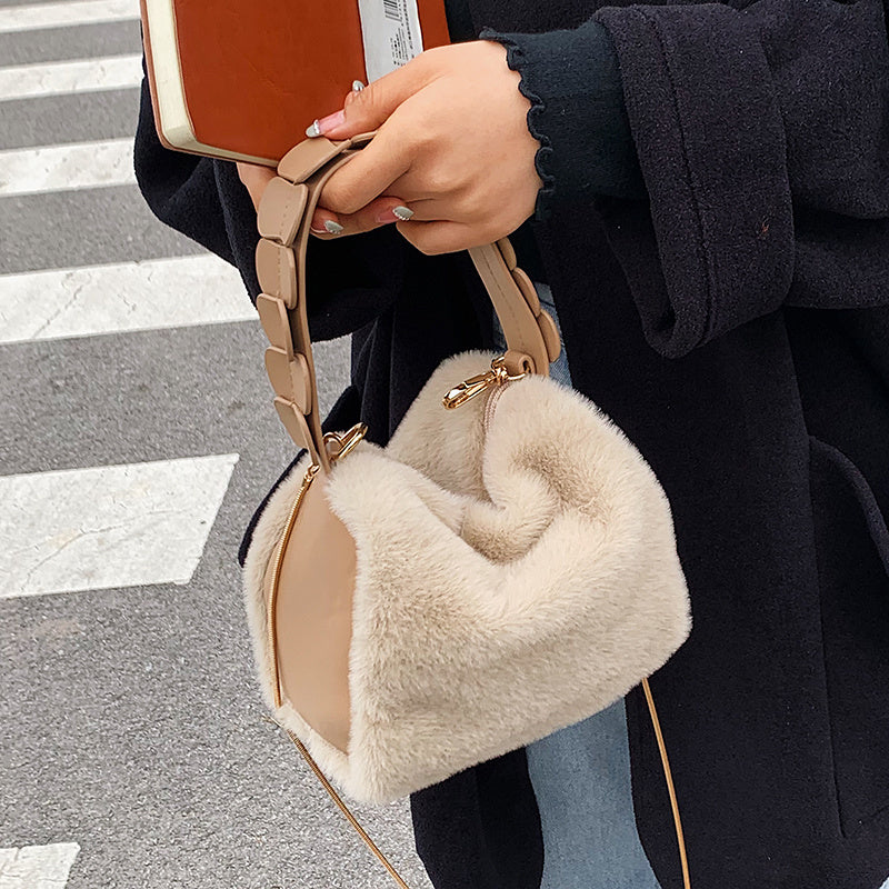 Women’s Small Furry Crossbody Bag – Autumn & Winter Handbag