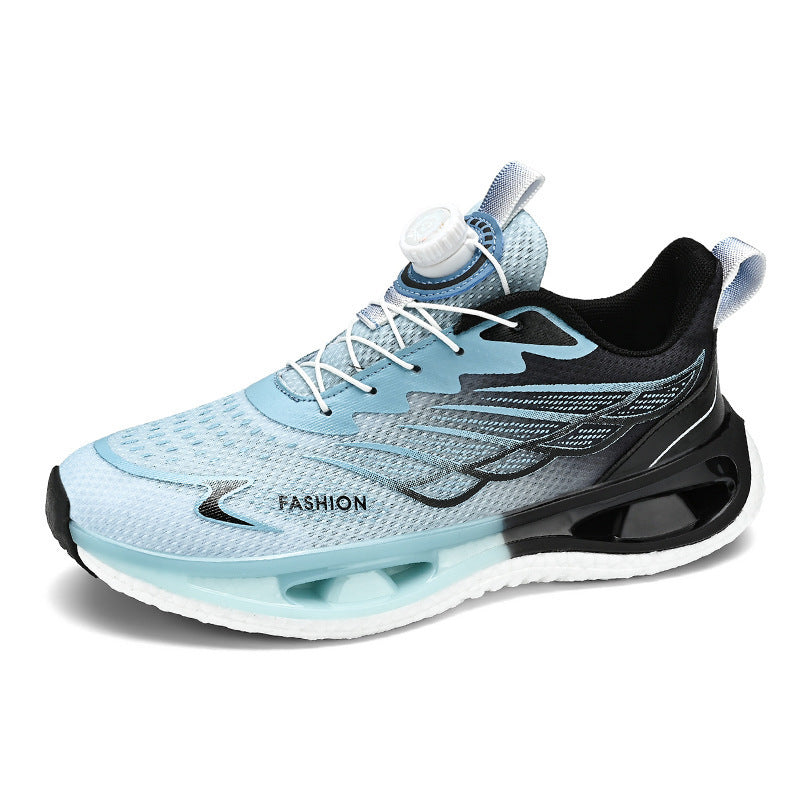 Men's Lightweight Shock Absorption Sneakers – Youth Rotating Button Shoes