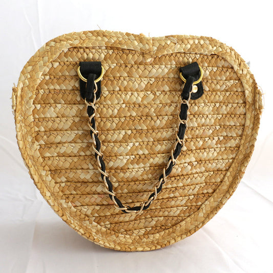 Simple Fashion Straw Shoulder Bag – Summer Beach Vacation Crossbody Tote