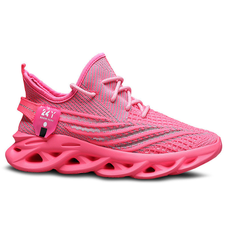 Men’s Flyknit Running Shoes – Breathable Mesh Platform Casual Sneakers