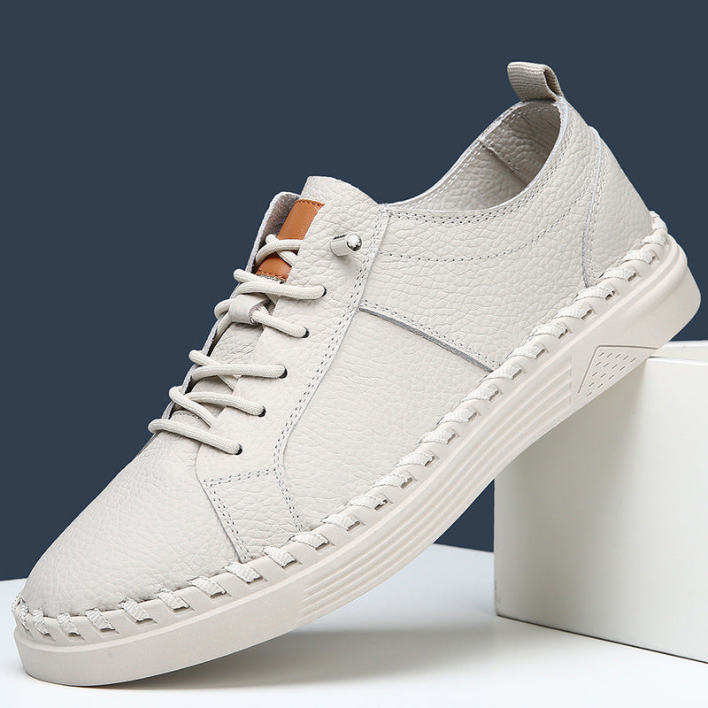Men’s Cowhide Leather Sneakers – Soft, Breathable & Sweat-absorbing