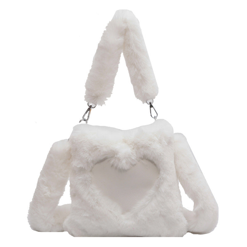 Women’s Winter Plush Shoulder Bag – Love Handbag Design