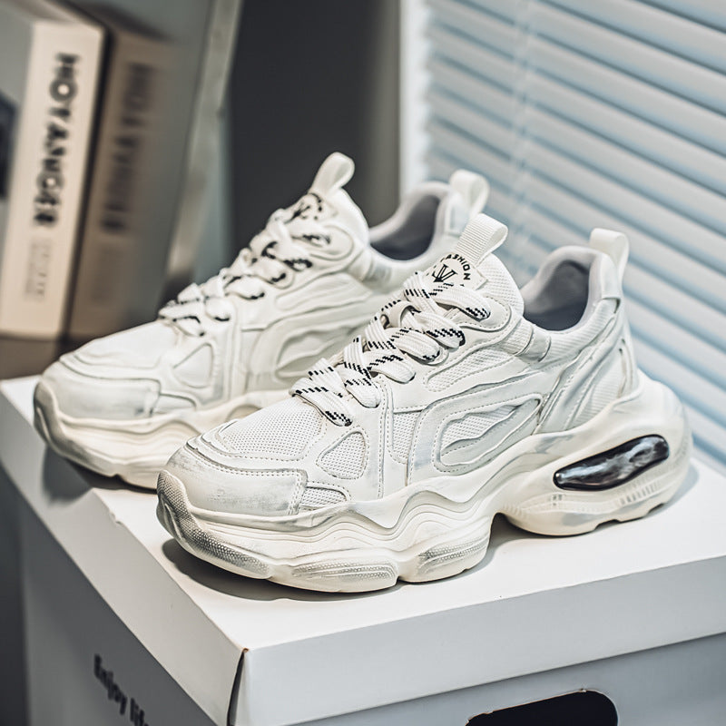 Men’s Brush Color Mesh Sneakers – Casual Height Increasing, Lightweight & Stylish Shoes