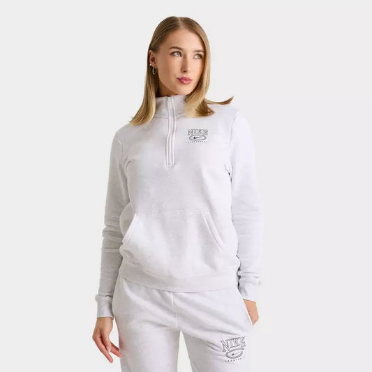 Women's Nike Sportswear Club Fleece Mock-Neck 1/2-Zip Graphic Sweatshirt