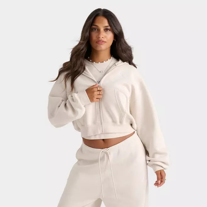 Women's Jordan Brooklyn Fleece Cropped Full-Zip Hoodie