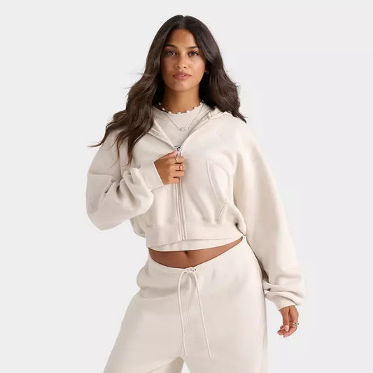 Women's Jordan Brooklyn Fleece Cropped Full-Zip Hoodie