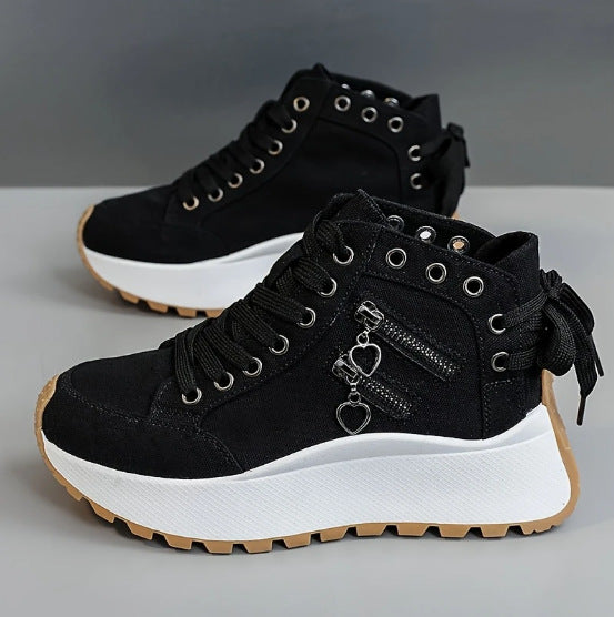 Women’s High-Top Platform Sneakers – Fashion Casual Board Shoes