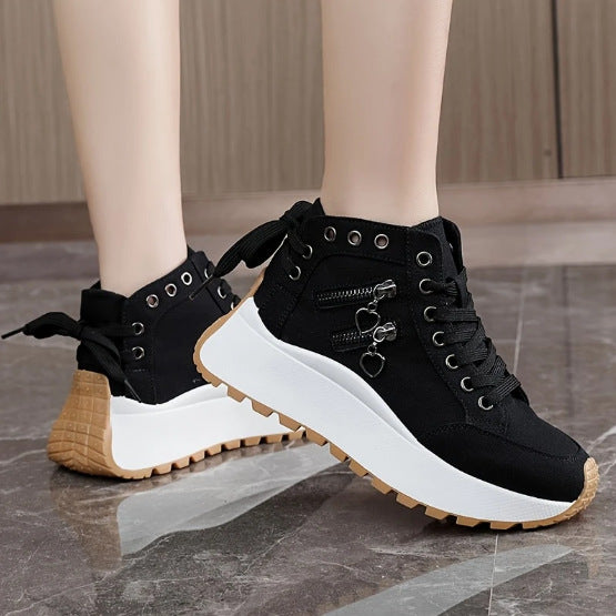 Women’s High-Top Platform Sneakers – Fashion Casual Board Shoes