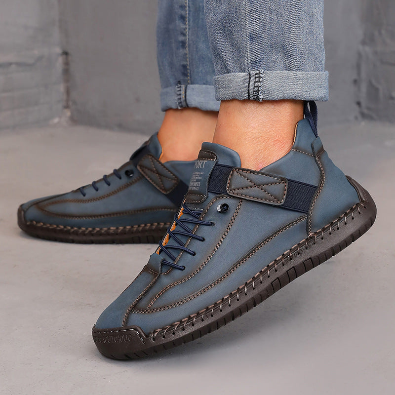 Women's Color Matching Fashion Leather Outdoor Casual Boots