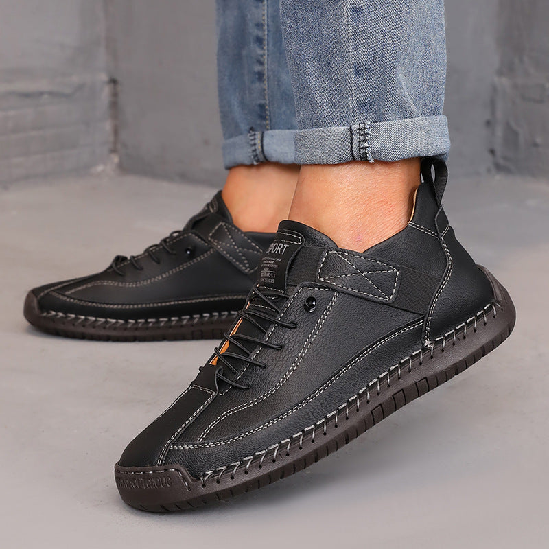 Women's Color Matching Fashion Leather Outdoor Casual Boots