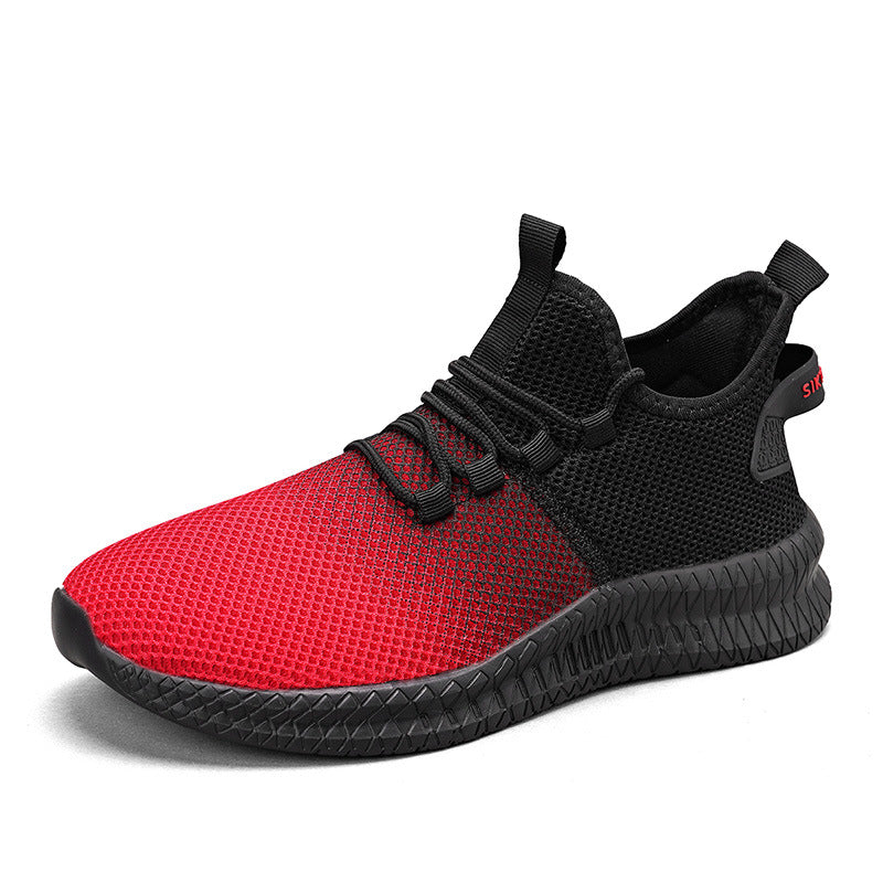 Men’s Gradient Color Sneakers – Fashion Low-top Breathable Mesh Shoes