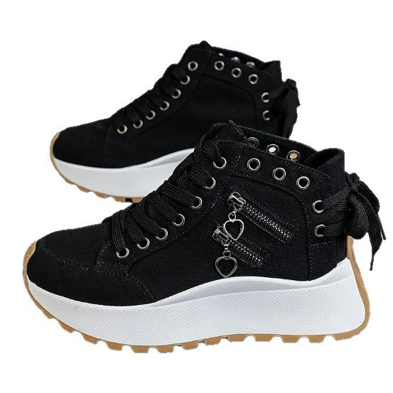 Women’s High-Top Platform Sneakers – Fashion Casual Board Shoes