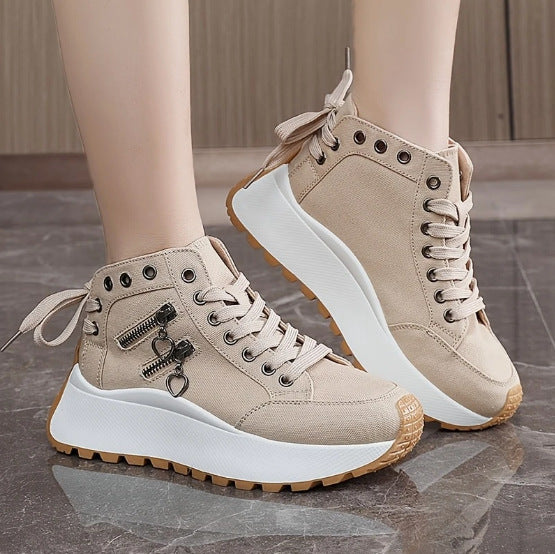 Women’s High-Top Platform Sneakers – Fashion Casual Board Shoes