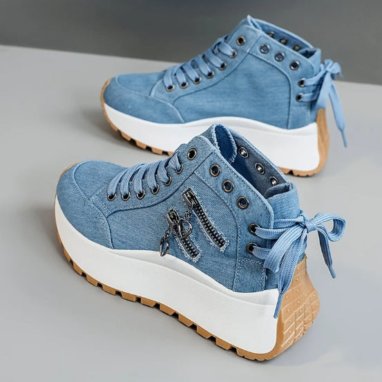 Women’s High-Top Platform Sneakers – Fashion Casual Board Shoes
