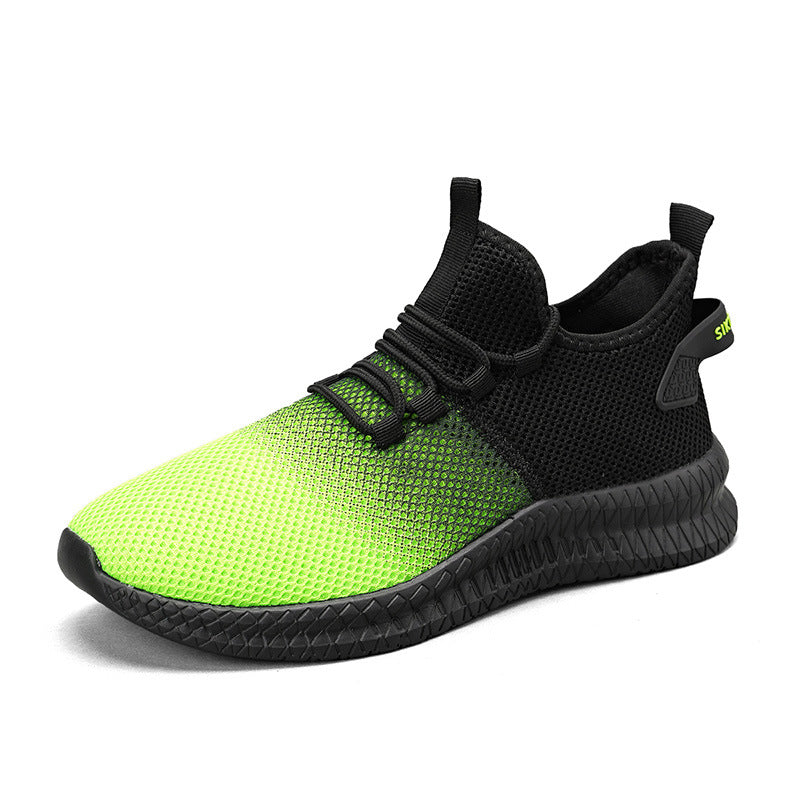 Men’s Gradient Color Sneakers – Fashion Low-top Breathable Mesh Shoes