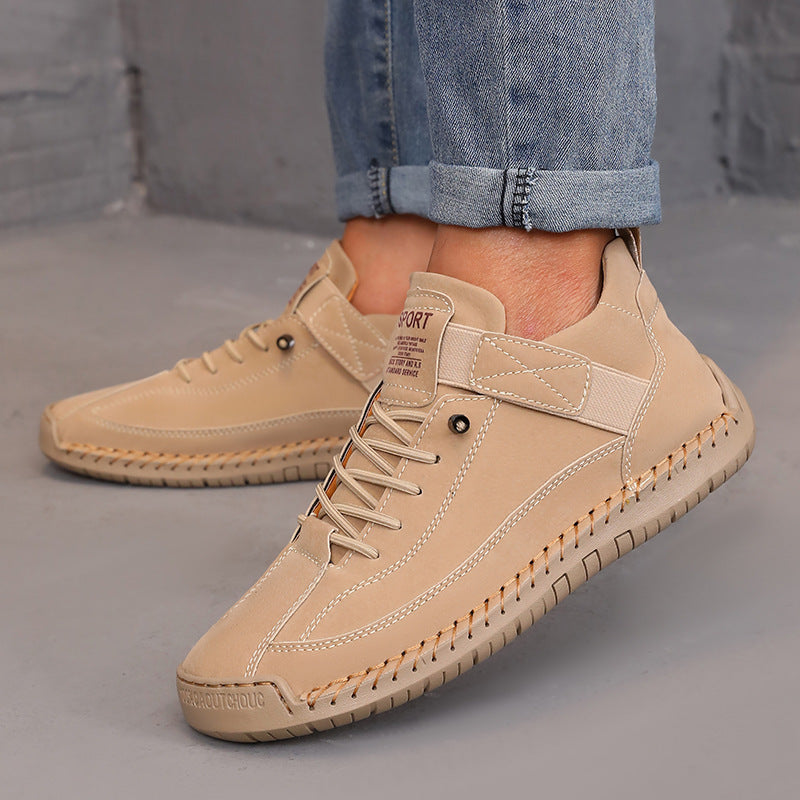 Women's Color Matching Fashion Leather Outdoor Casual Boots