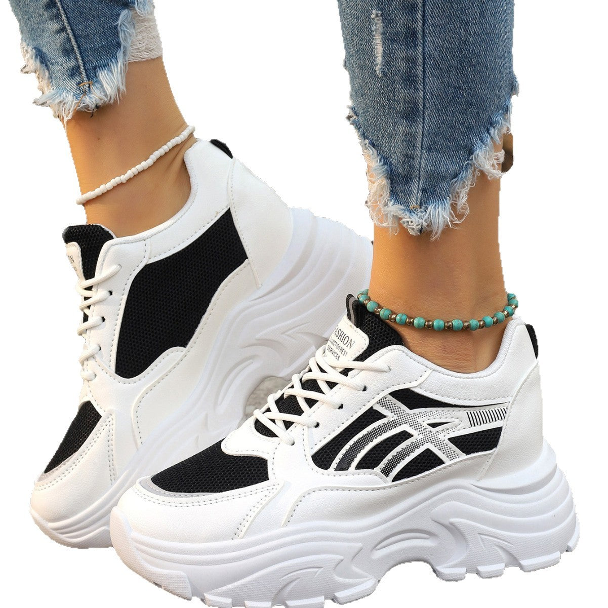 Women's Platform Lightweight Dad Shoes Wedge Sneakers