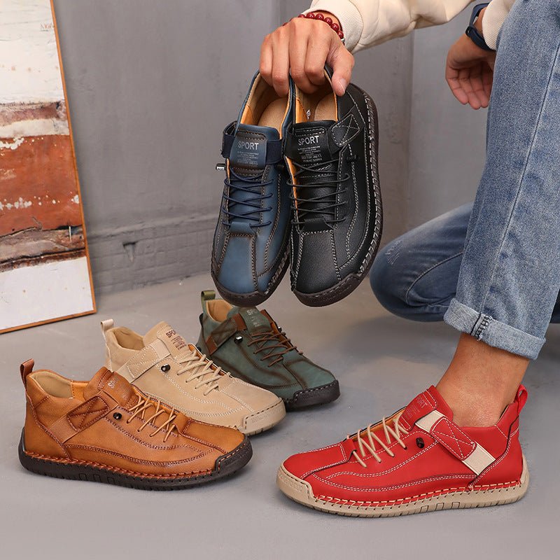 Women's Color Matching Fashion Leather Outdoor Casual Boots