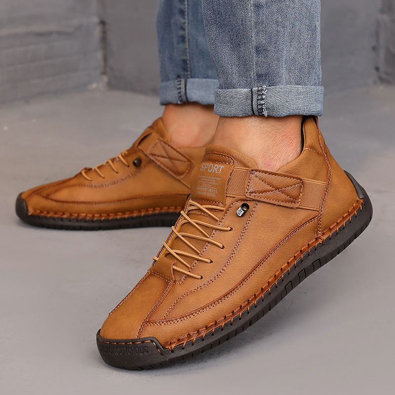 Women's Color Matching Fashion Leather Outdoor Casual Boots