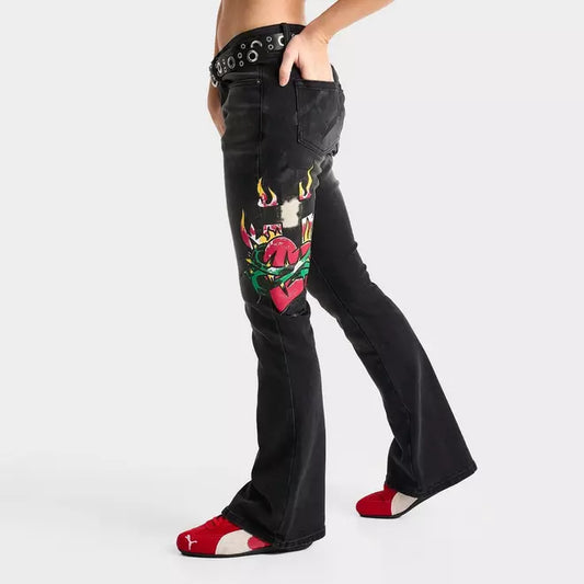 Women's Ed Hardy Sacred Heart Low-Rise Bootcut Jeans