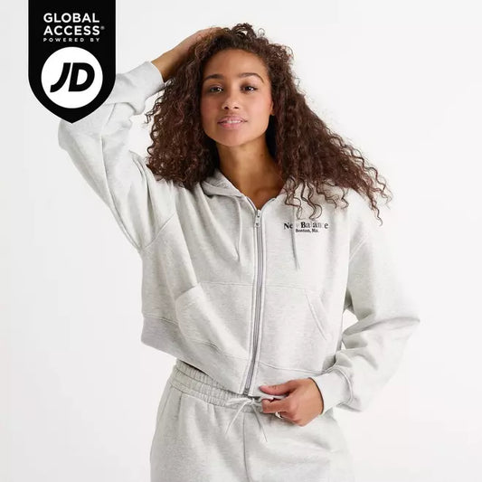 Women's New Balance Tone Crop Full-Zip Hoodie
