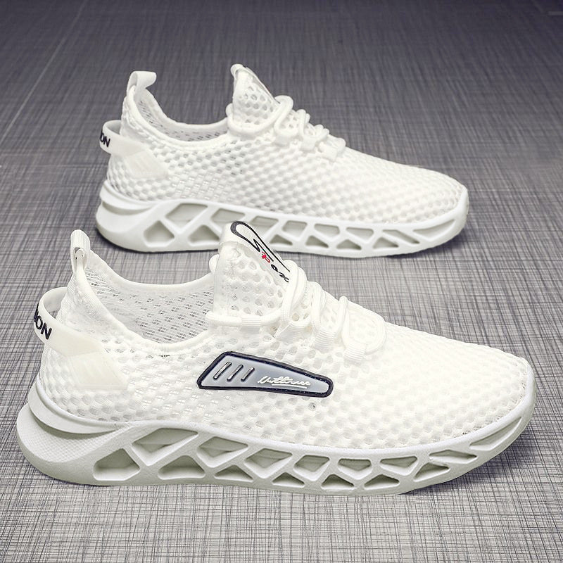 Men’s Summer Mesh Shoes – Breathable Hollow Casual Sports Sneakers