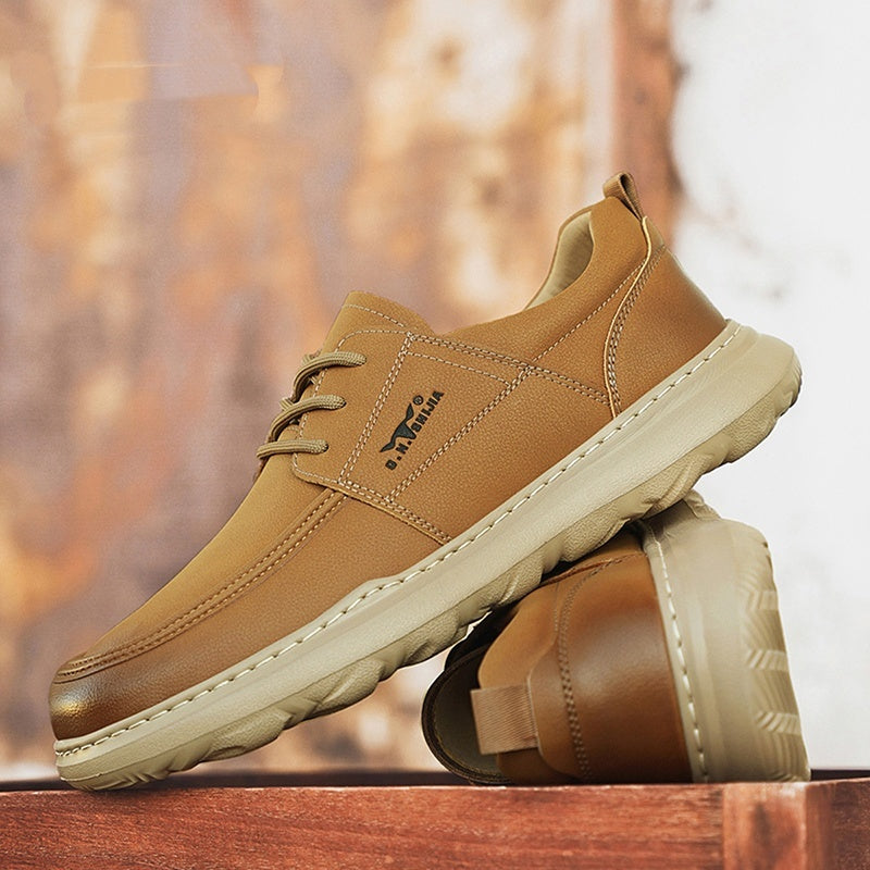 Men’s Autumn Casual Leather Shoes – Lightweight All-Match Fashion Sneakers