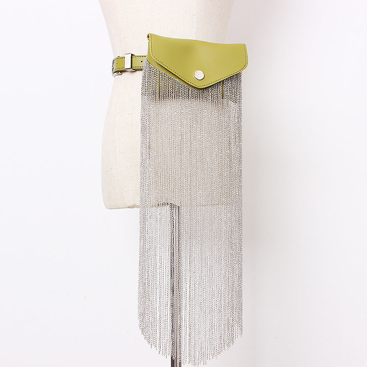 Street Style Tassel Chain Waist Bag for Women – Fashion Personality Belt Bag