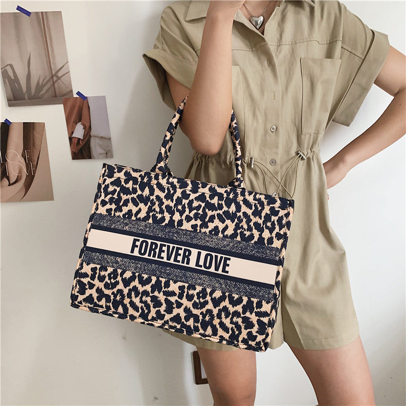 Leopard Print Handbag – Korean Style Large Capacity Women's Shoulder Bag