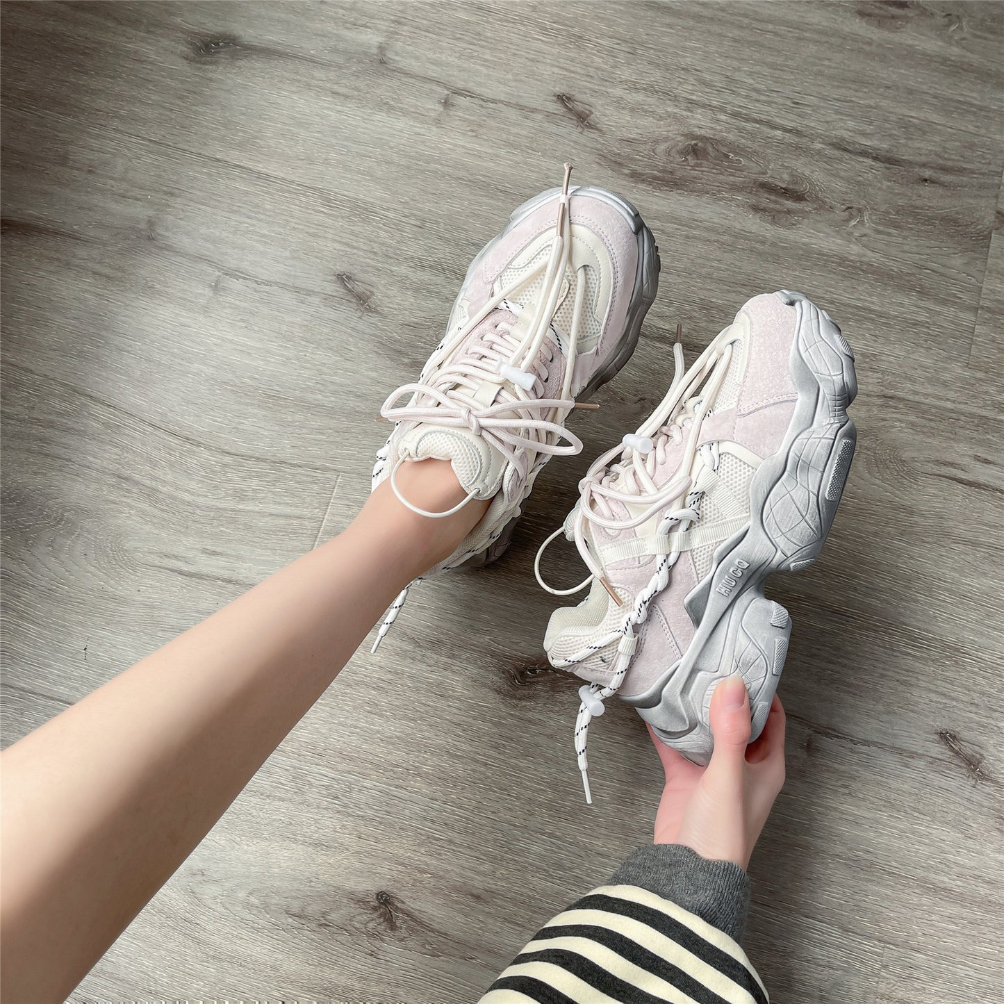 Breathable Tide Thick Bottom Increased Casual Sports Running Shoes Women