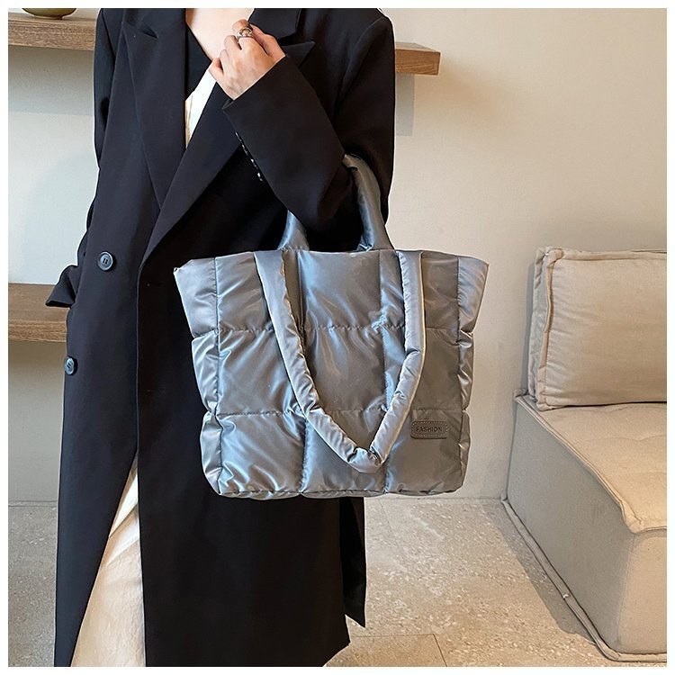 Large Capacity Cotton Down Jacket Shoulder Bag for Women