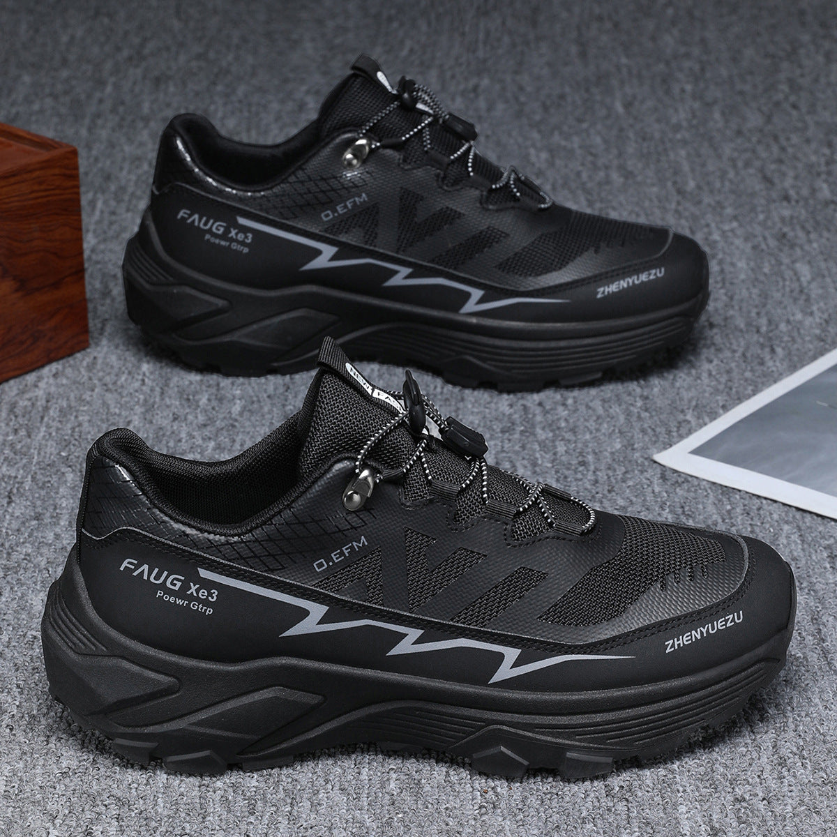 Men’s Colorblock Sneakers – Outdoor Hiking & Running Sports Shoes