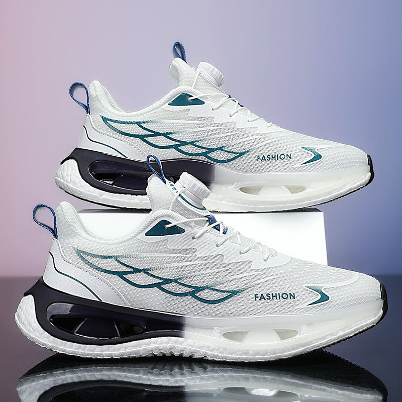 Men's Lightweight Shock Absorption Sneakers – Youth Rotating Button Shoes