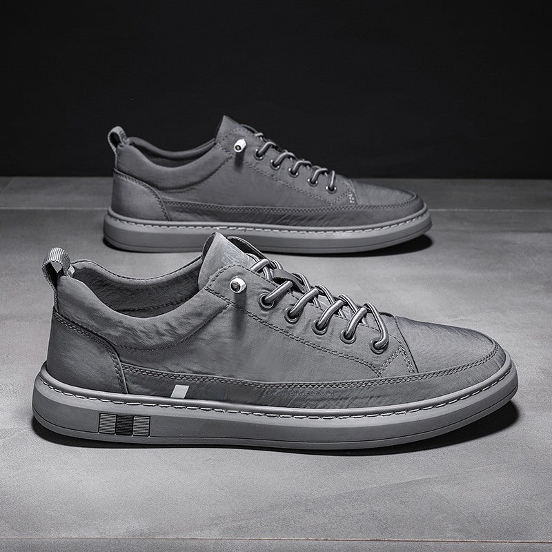 Men’s Pure Color Casual Sneakers – Ice Silk Breathable Low-top Comfort