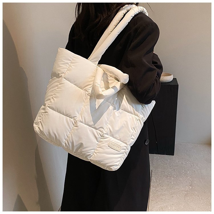 Large Capacity Cotton Down Jacket Shoulder Bag for Women