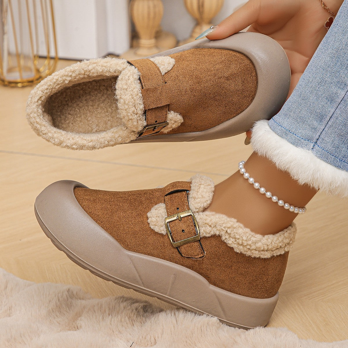 Women's Winter Thermal Cotton Shoes | Fleece-Lined Non-slip Thick Warm Boots