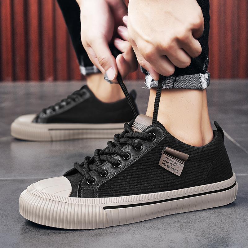 Men’s Corduroy Low-Top Shoes – Comfortable Small Casual Style