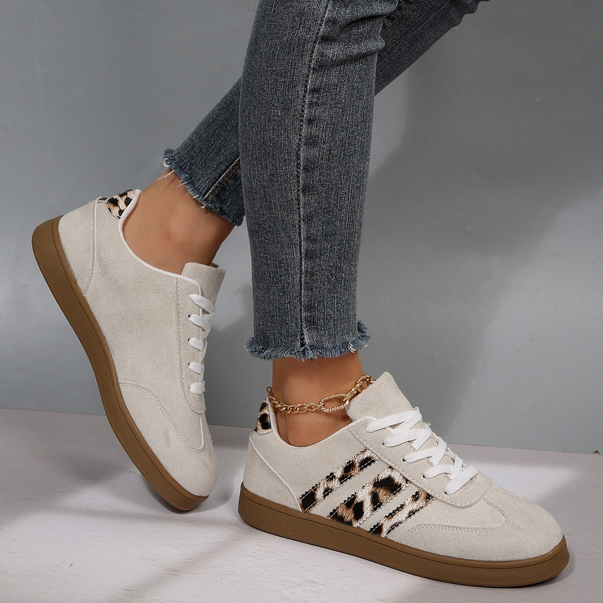 Women's Leopard Print Casual Shoes | Vintage Fashion Versatile Sneakers