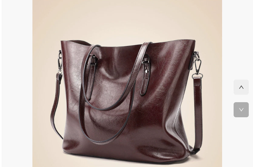 European Fashion Winter Bag – Oil Leather Tote & Shoulder Handbag