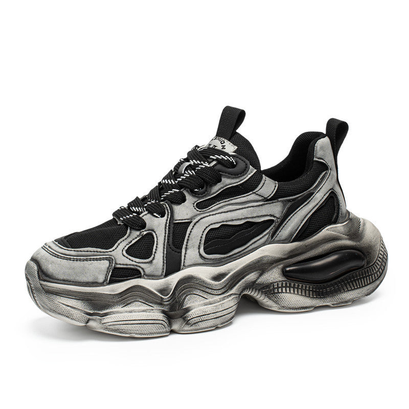 Men’s Brush Color Mesh Sneakers – Casual Height Increasing, Lightweight & Stylish Shoes