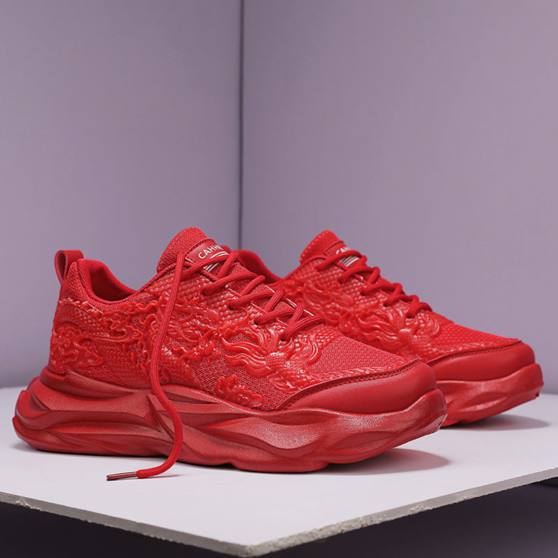 Men’s Chinese Loong Sneakers – Breathable Fly Knit Casual Style