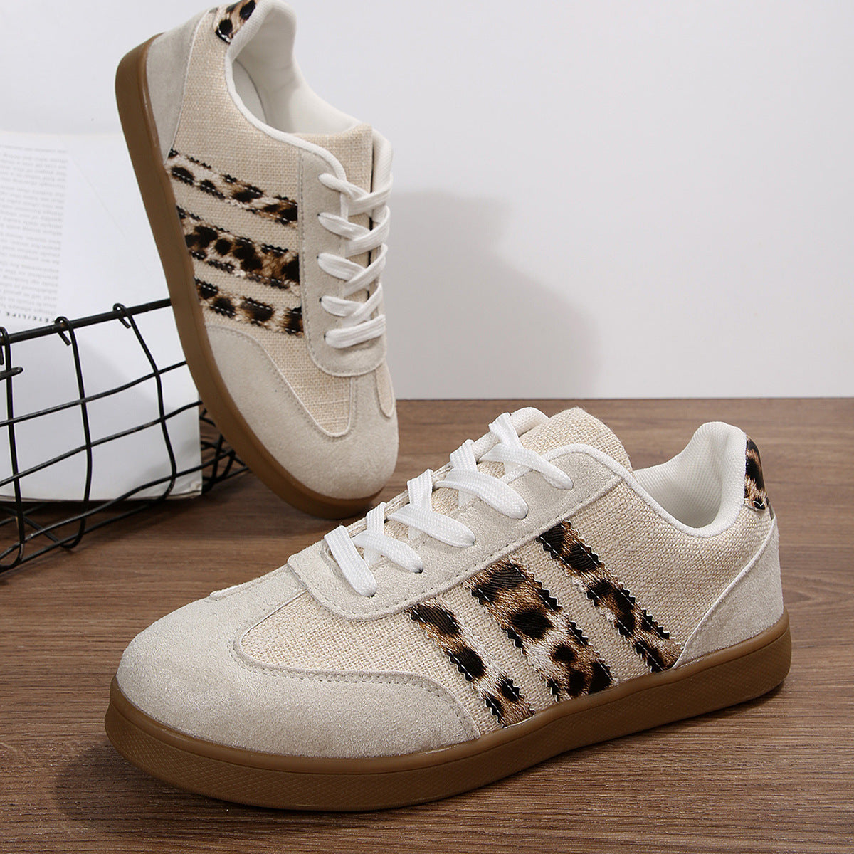 Women's Leopard Print Casual Shoes | Vintage Fashion Versatile Sneakers