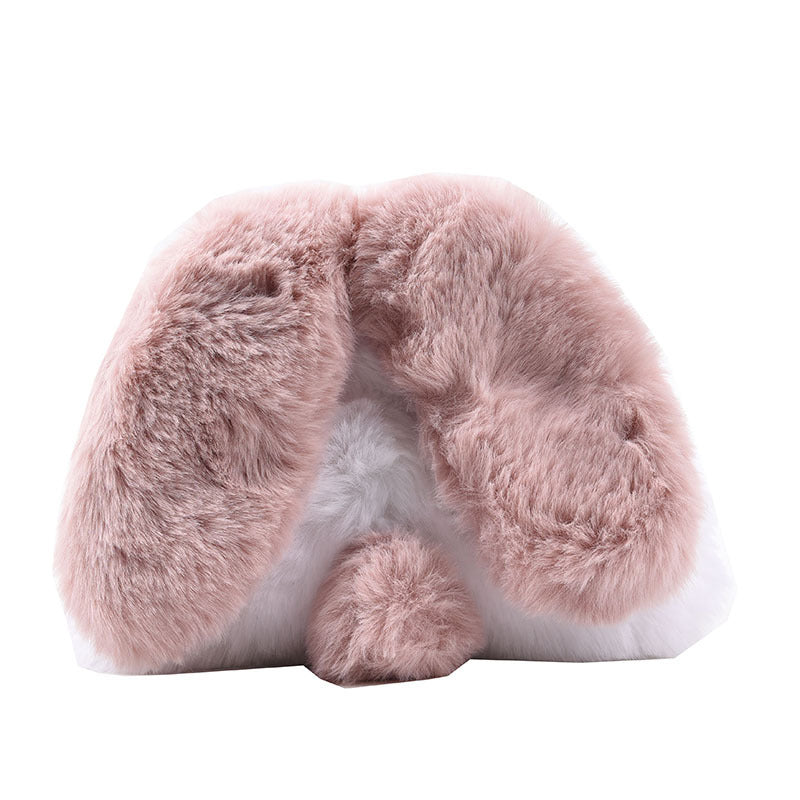 Plush Bunny Ear Handbag – Cute Macaron Color Women's Bag