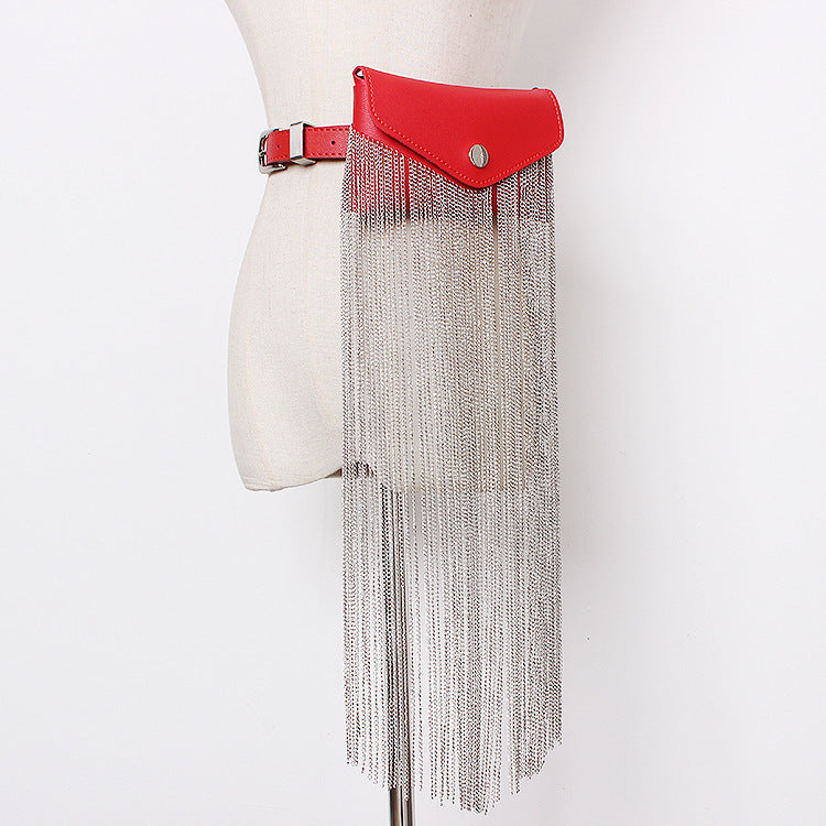 Street Style Tassel Chain Waist Bag for Women – Fashion Personality Belt Bag