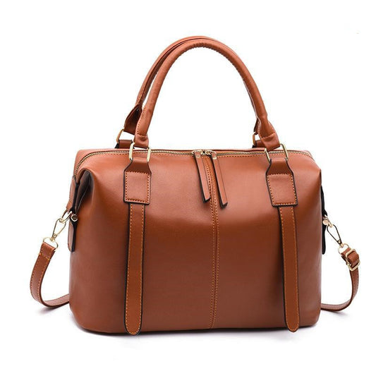 Women’s Leather Shoulder Bag – Stylish Big Vintage Handbag