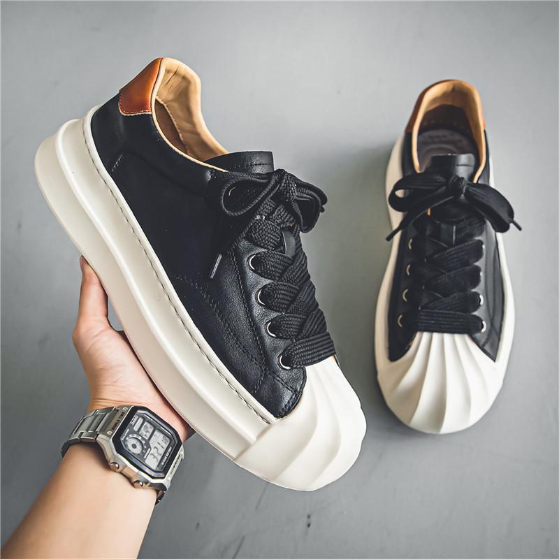 Men’s Casual Shell Toe Leather Shoes – Waterproof Design